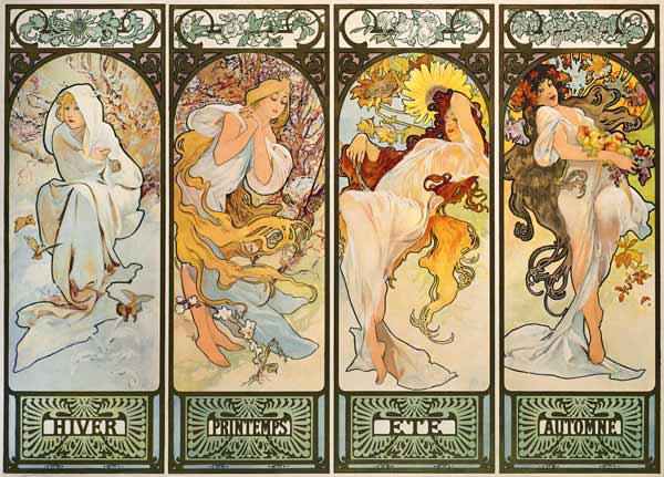 Die vier Jahreszeiten a Alphonse Mucha