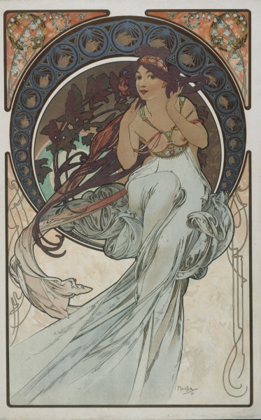 Die Musik, 1898. Aus der Serie ''Die Vier Kuenste''.  a Alphonse Mucha