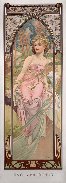 Times of day: The wake up the morning. a Alphonse Mucha