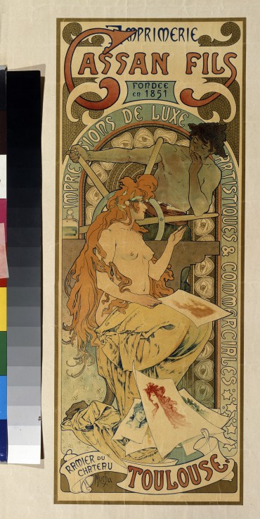Poster for the printing house Cassan Fils a Alphonse Mucha