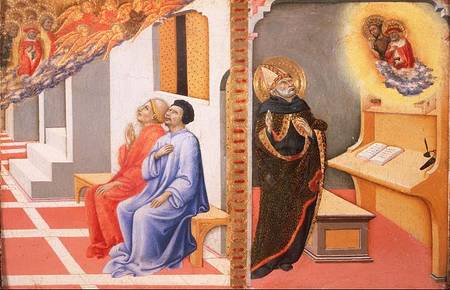 The Visions of (LtoR) St. Jerome and St. John the Baptist a also Ansano di Pietro di Mencio Pietro