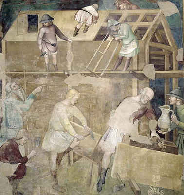 Noah Building the Ark, 1356-67 (fresco) a also Manfredi de Battilori Bartolo di Fredi
