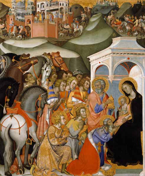 The Adoration of the Magi, c.1380 (oil on panel) a also Manfredi de Battilori Bartolo di Fredi