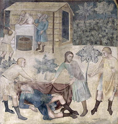 The Drunkenness of Noah, 1356-67 (fresco) a also Manfredi de Battilori Bartolo di Fredi