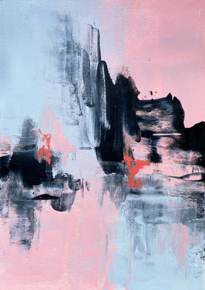Pink and Grey Abstract 1 a Alyson Storms