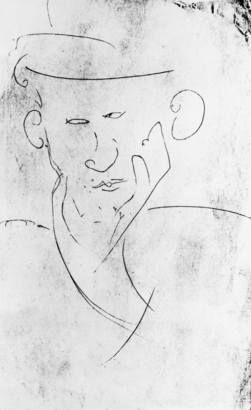 Blaise Cendrars / Drawing by Modigliani a Amadeo Modigliani