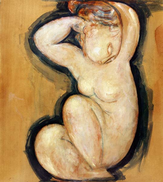 Caryatid, c.1913-14 (oil on cardboard) a Amadeo Modigliani