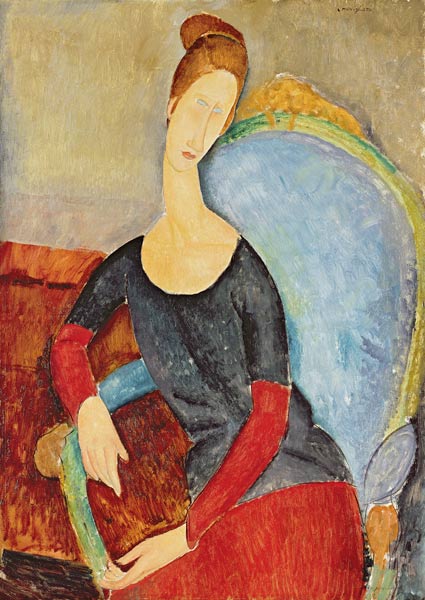 Mme Hebuterne in a Blue Chair a Amadeo Modigliani