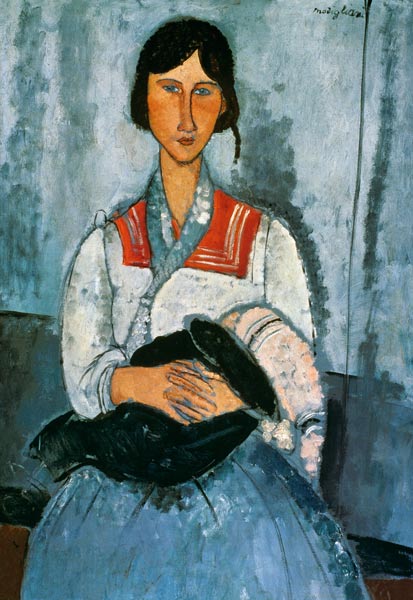 Gypsy Woman with a Baby a Amadeo Modigliani