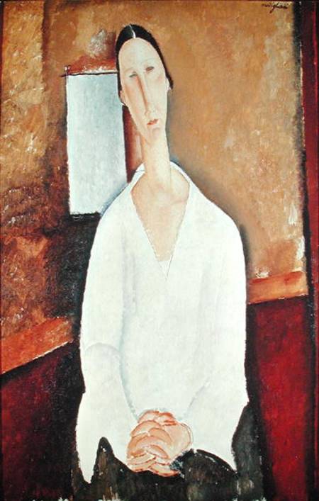 Madame Zborowska with Clasped Hands a Amadeo Modigliani