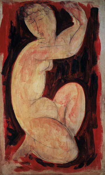 Red Caryatid, 1913 (oil, tempera and crayon on a Amadeo Modigliani