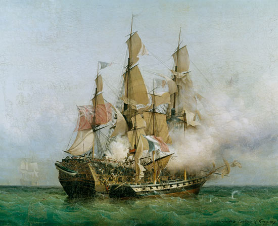 The Taking of the 'Kent' by Robert Surcouf (1736-1827) in the Gulf of Bengal, 7th October 1800 a Ambroise-Louis Garneray