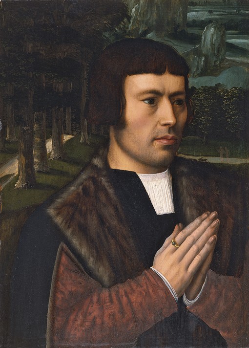 Portrait of a Man praying a Ambrosius Benson