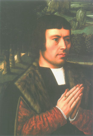Portrait of a man in the prayer a Ambrosius Benson