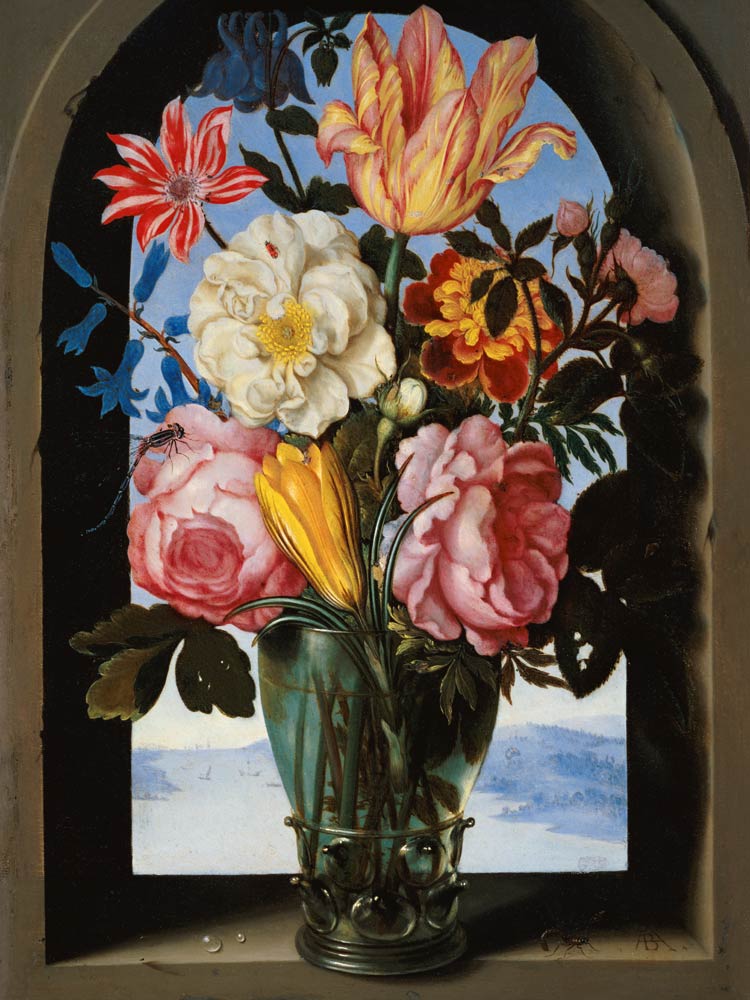 Still life of flowers in a drinking glass a Ambrosius Bosschaert