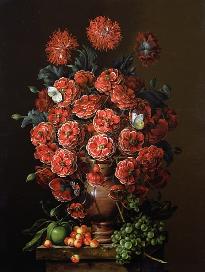 Poppies in a terracotta vase a  Amelia  Kleiser