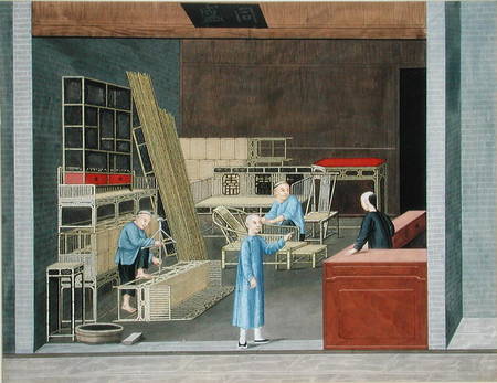 Bamboo Furniture Shop (gouache and w/c on paper) a Scuola Americana