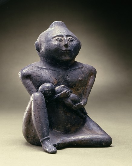 Nursing-mother-effigy bottle, Cahokia Culture, Mississippian Period, 1200-1400 a Scuola Americana