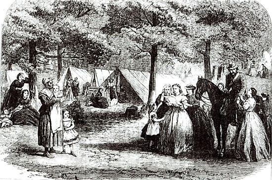 Southern refugees encamping in the woods near Vicksburg a Scuola Americana