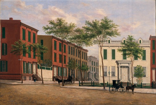 Street in Brooklyn, 1880-90 a Scuola Americana