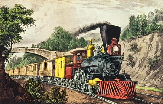 The Express Train, published Nathaniel Currier (1813-88) and James Merritt Ives (1824-95) a Scuola Americana