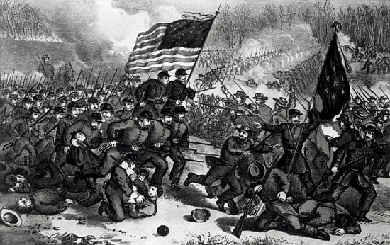 The Second Battle of Bull Run, Fought 29th August 1862, pub. Currier and Ives a Scuola Americana