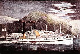 Steamer Drew, published Nathaniel Currier (1813-88) and James Merritt Ives (1824-95)