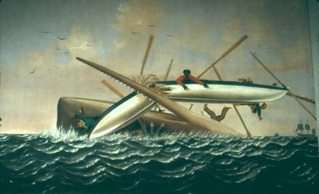 Whale attacking a Long Boat a Scuola Americana