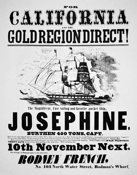 Clipper Ship Poster, 1849 (print) a American School, (19th century)