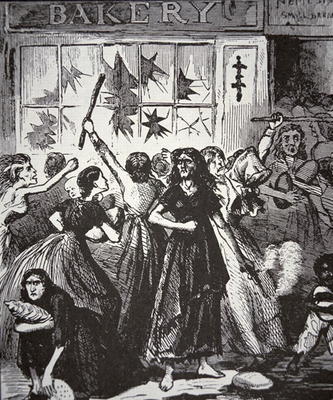 The Bread Riot in Richmond, Virginia, 1863 (litho) a American School, (19th century)