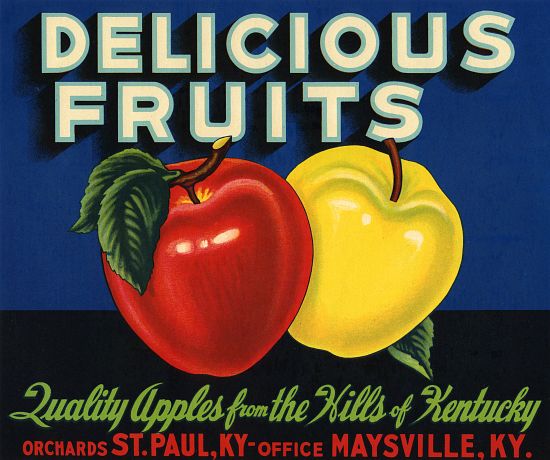 Delicious Fruits Fruit Crate Label a American School, (20th century)