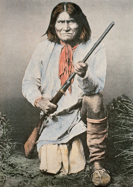 Geronimo (coloured photo) a American School, (20th century)