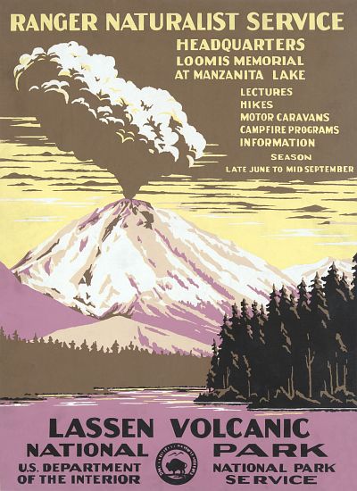Lassen Volcanic National Park Travel Poster a American School, (20th century)