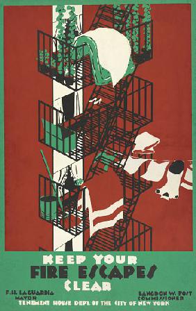 Vintage Poster of a New York City Fire Escape