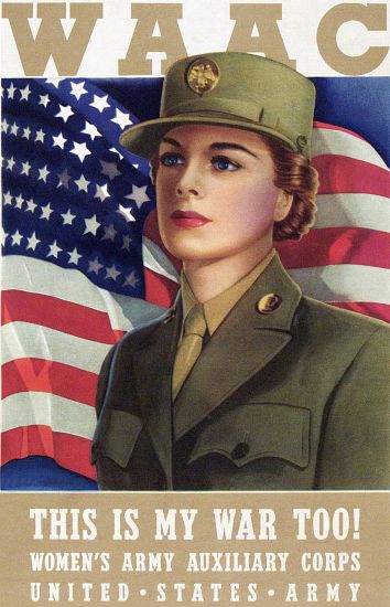 World War II WAAC Poster ?This is My War Too!? a American School, (20th century)