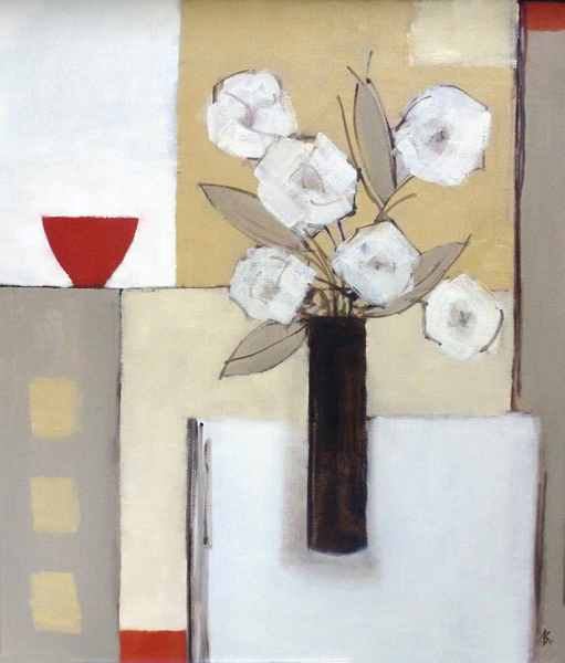 Red Bowl, White Flowers a Ana  Bianchi