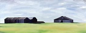 Summer Barns (oil on canvas) 