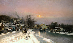 Winter at the Auer mill brook in Munich a Anders Andersen-Lundby