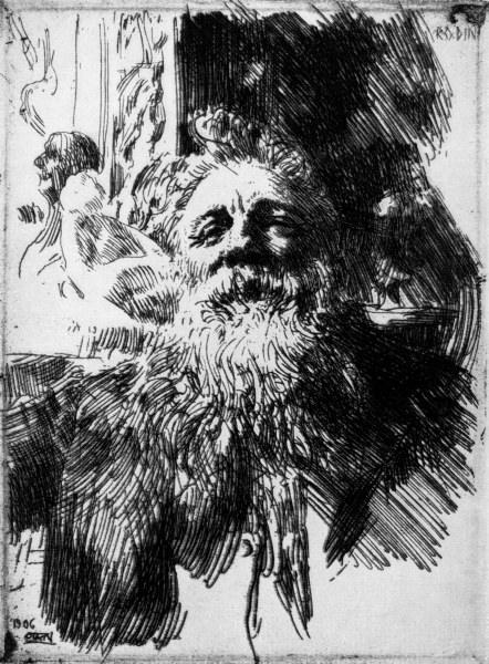 Auguste Rodin / Etch.by A.Zorn / 1906 a Anders Leonard Zorn