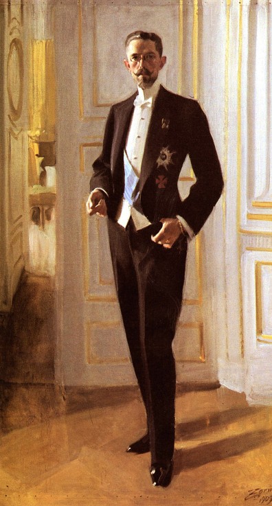 Portrait of Gustav V, King of Sweden a Anders Leonard Zorn