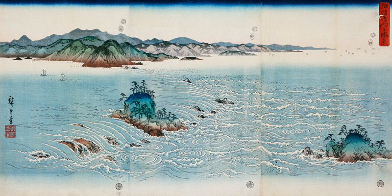 A View Of The Whirlpools At Naruto In Awa Province a Ando oder Utagawa Hiroshige