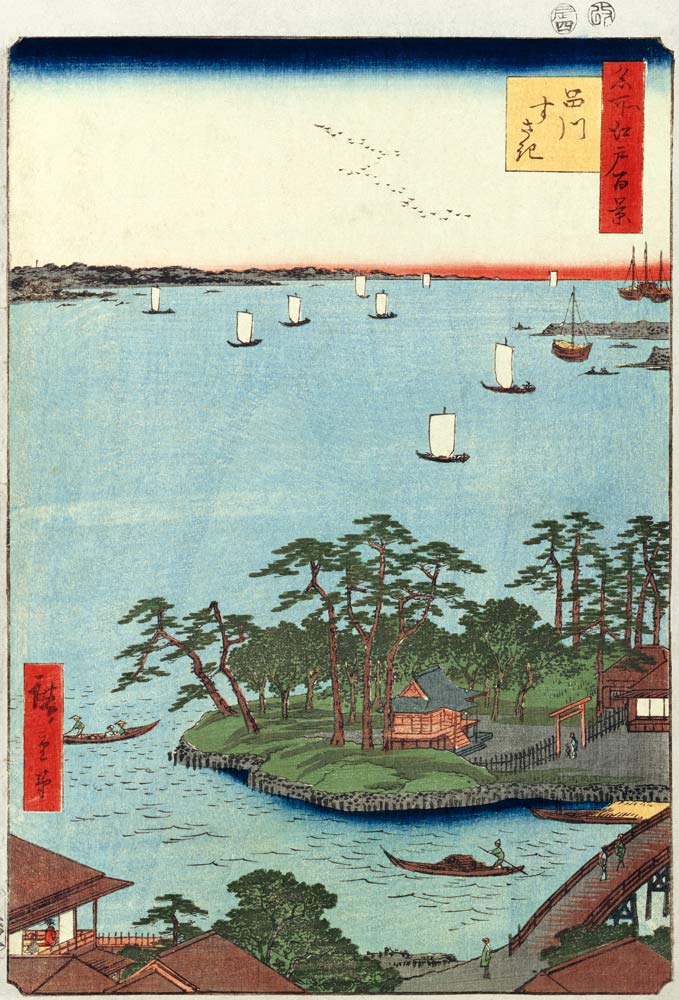 Shinagawa Susaki (One Hundred Famous Views of Edo) a Ando oder Utagawa Hiroshige
