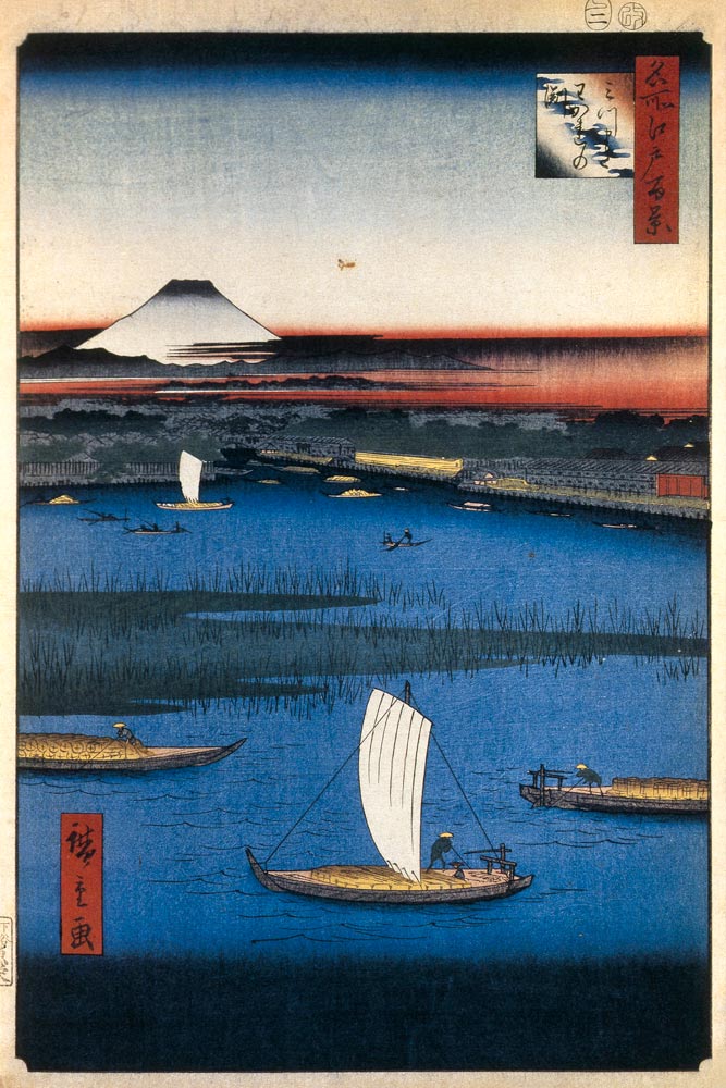 Mitsumata Wakarenofuchi (One Hundred Famous Views of Edo) a Ando oder Utagawa Hiroshige