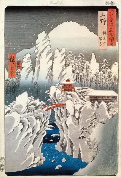 View of Mount Haruna in the Snow, from ''Famous Views of the 60 Odd Provinces'' a Ando oder Utagawa Hiroshige