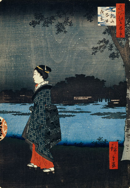 Night View of Matsuchiyama and the San'ya Canal (One Hundred Famous Views of Edo) a Ando oder Utagawa Hiroshige