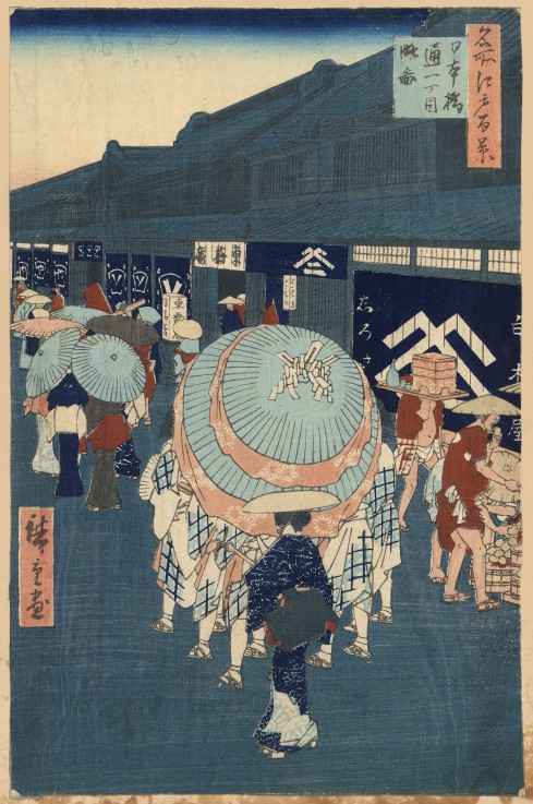 View of the First Street on Nihonbashidori (One Hundred Famous Views of Edo) a Ando oder Utagawa Hiroshige