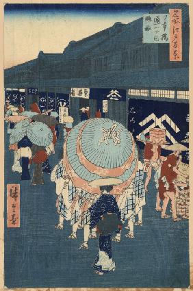 View of the First Street on Nihonbashidori (One Hundred Famous Views of Edo)