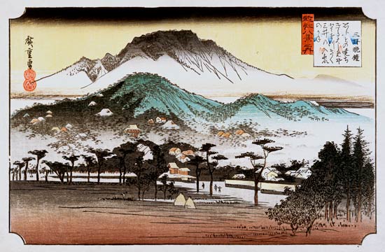 Evening Bell At Mii Temple a Ando oder Utagawa Hiroshige
