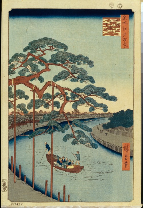 Five Pines and the Onagi Canal (One Hundred Famous Views of Edo) a Ando oder Utagawa Hiroshige