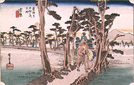 Fuji from Yoshiwara from 53 Stations of the Tokaido a Ando oder Utagawa Hiroshige